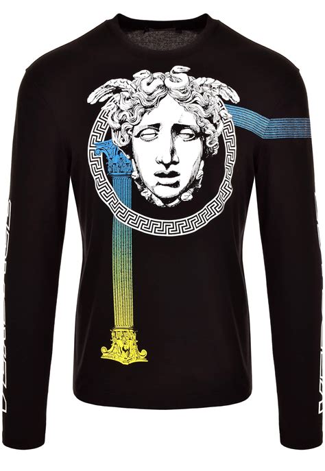 versace collection t-shirt herren|versace long sleeve t shirts.